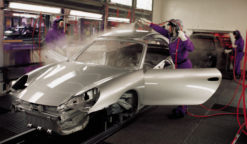 Porsche 911 996 Carrera facelift Cabriolet in the paint shop