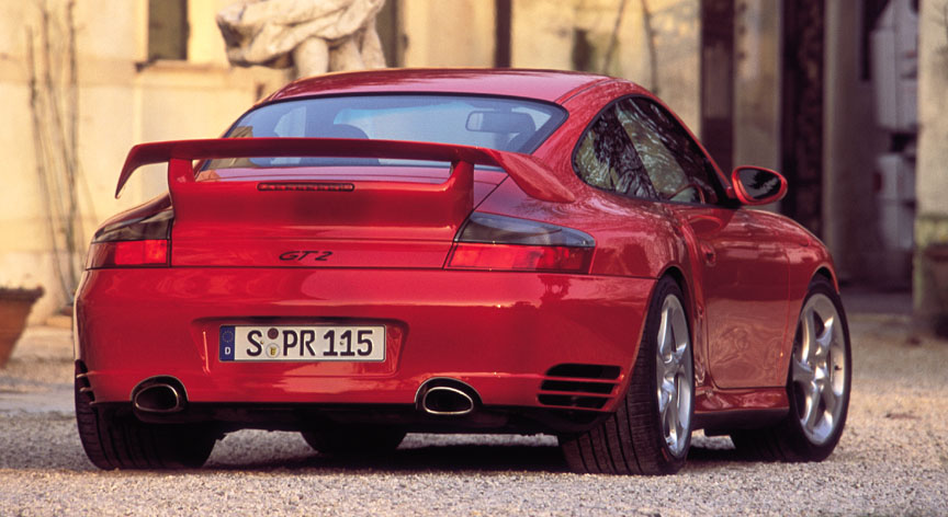 Porsche 911 996 GT2 Guards Red/Indischrot, rear view