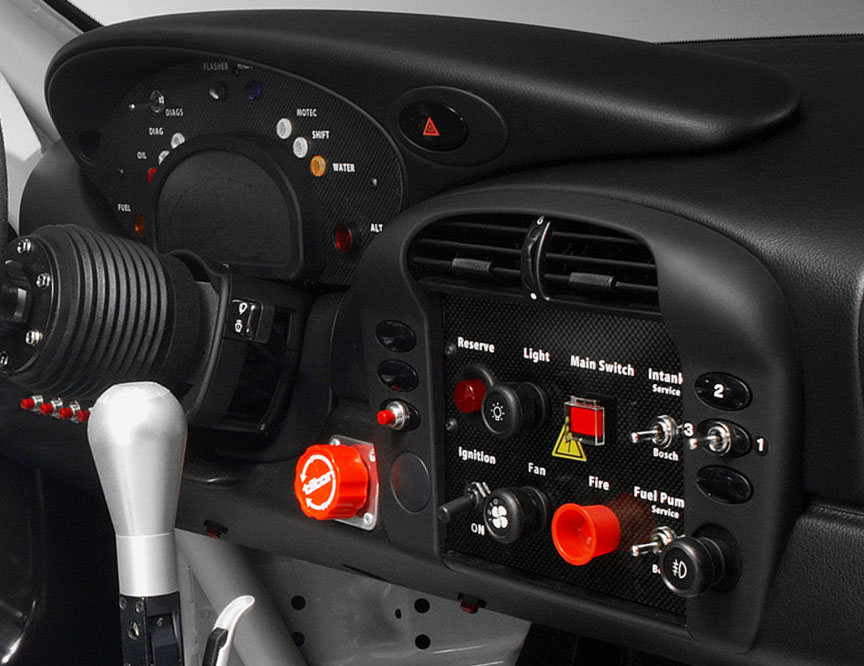 Porsche 911 996 GT3 RSR istrument panel, dashboard switches