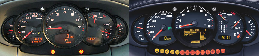 Instrument cluster: 911 996 Carrera 3.4 vs 3.6