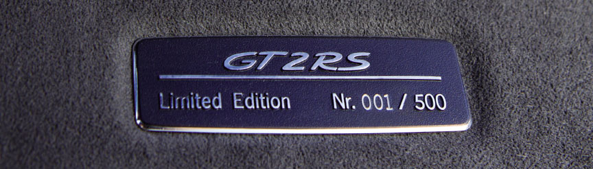 Porsche 911 997 GT2 RS dashboard plaque