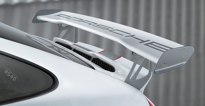 Porsche 911 997 GT3 RS 4.0 ram air scoop and rear spoiler