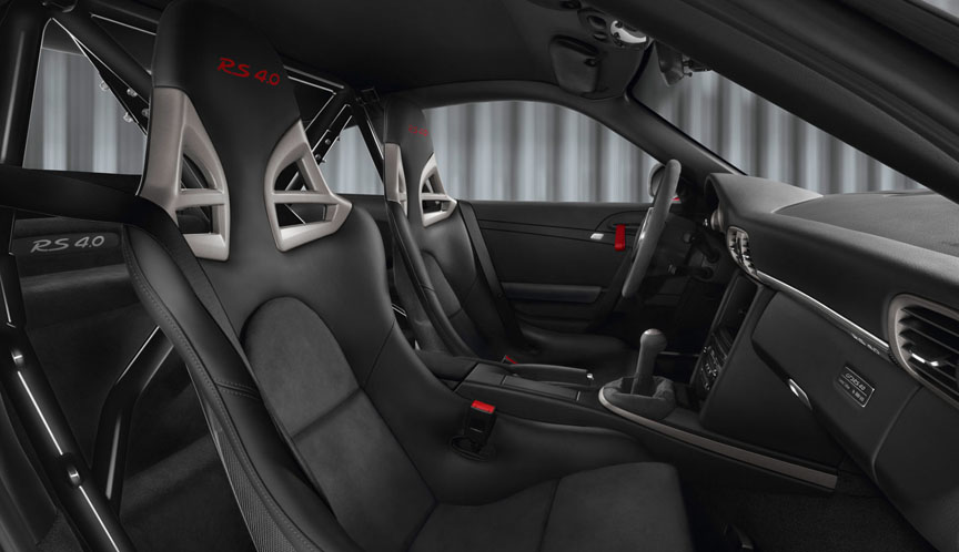 Porsche 911 997 GT3 RS 4.0 black interior, bucket seats