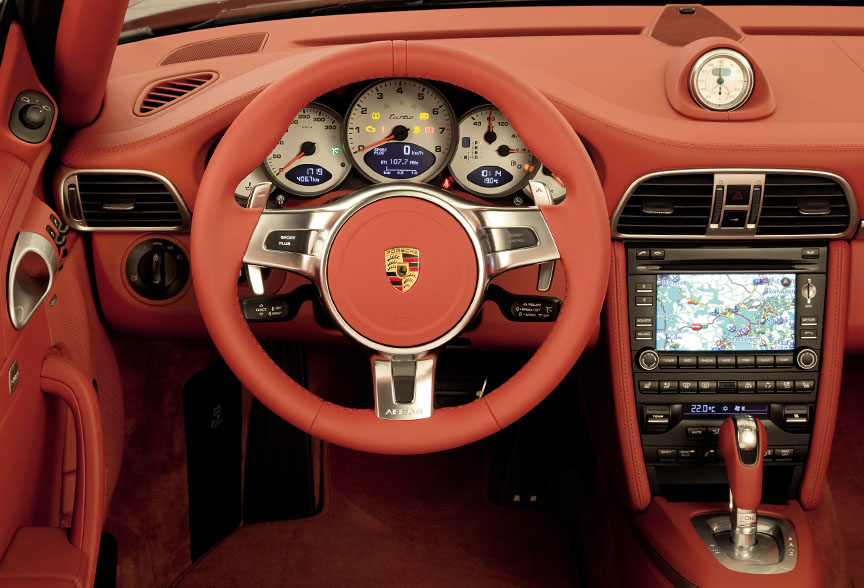 Porsche 911 997.2 Turbo dashboard, SportDesign steering wheel