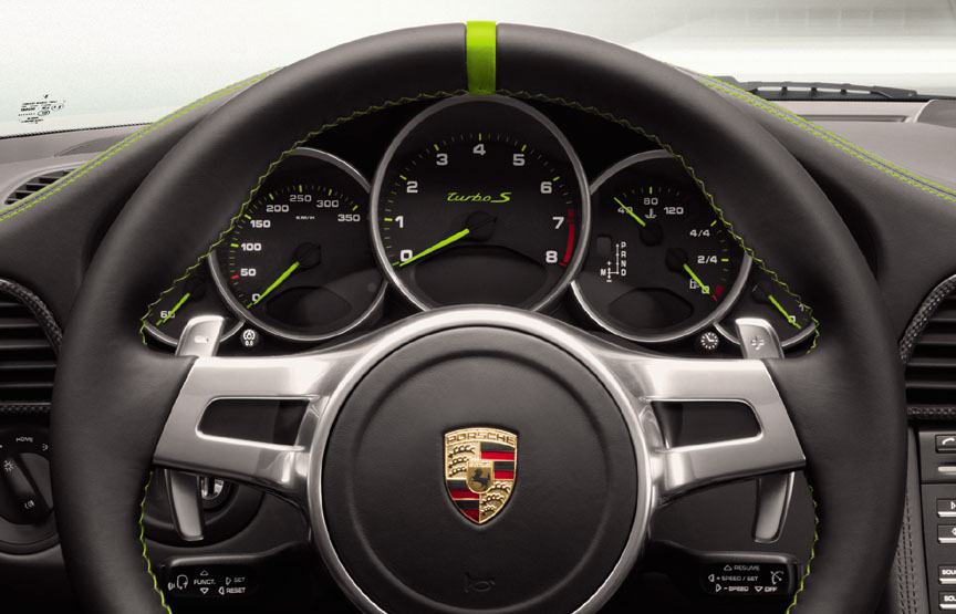 Porsche 911 997 Turbo S instruments and steering wheel Edition 918 Spyder