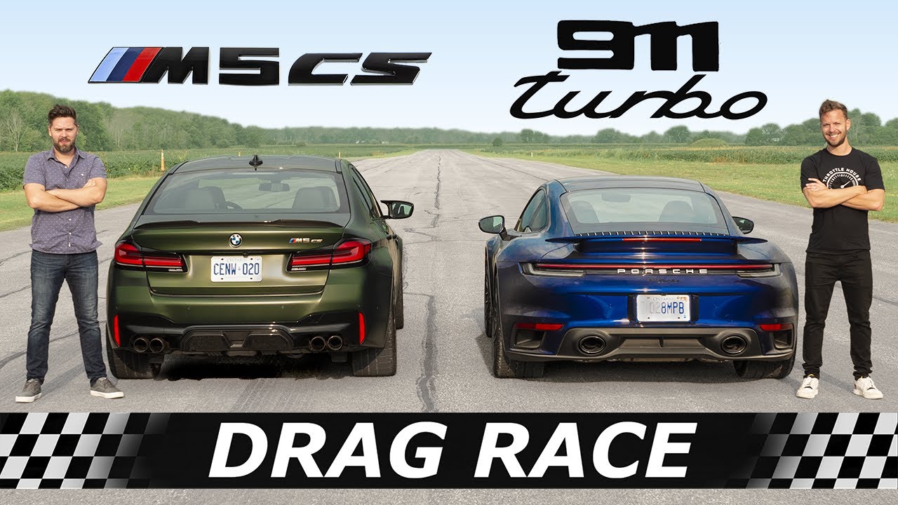 2022 BMW M5 CS vs 2022 Porsche 911 Turbo Drag Race