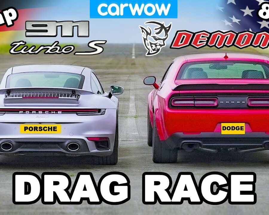 Dodge Challenger Demon v Porsche 911 Turbo S - DRAG RACE
