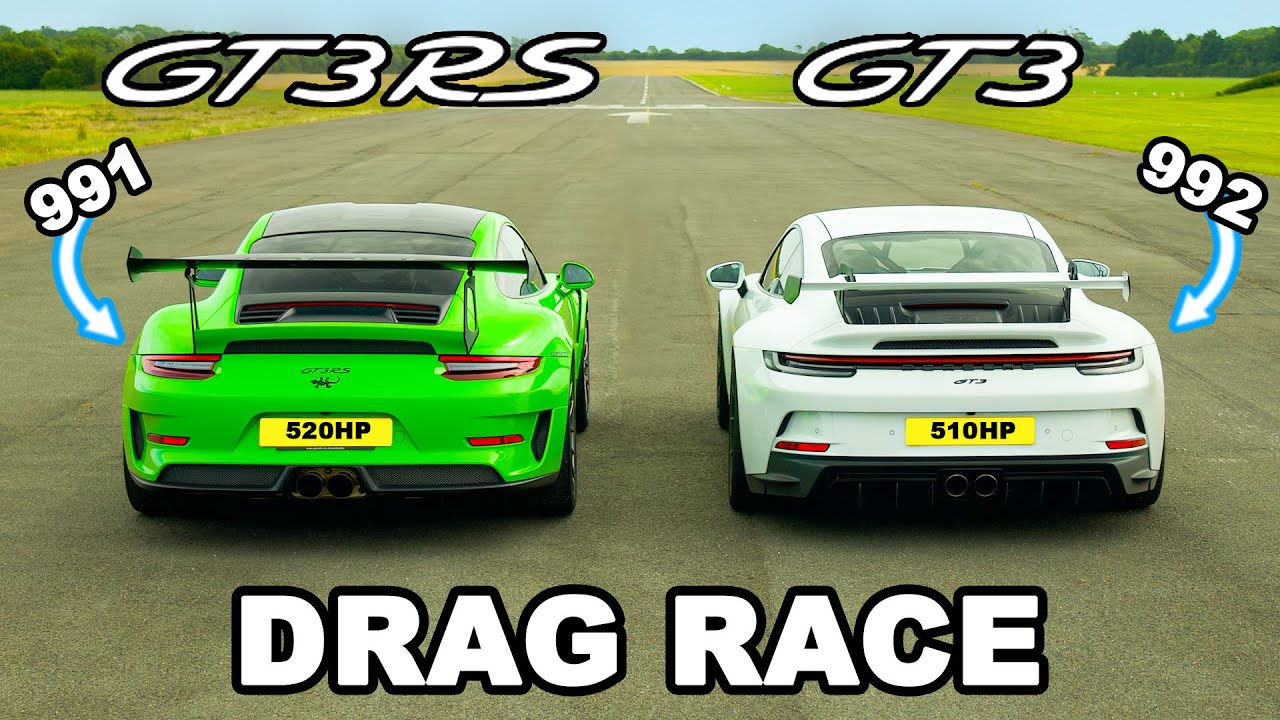 New Porsche 911 GT3 v GT3 RS Drag Race