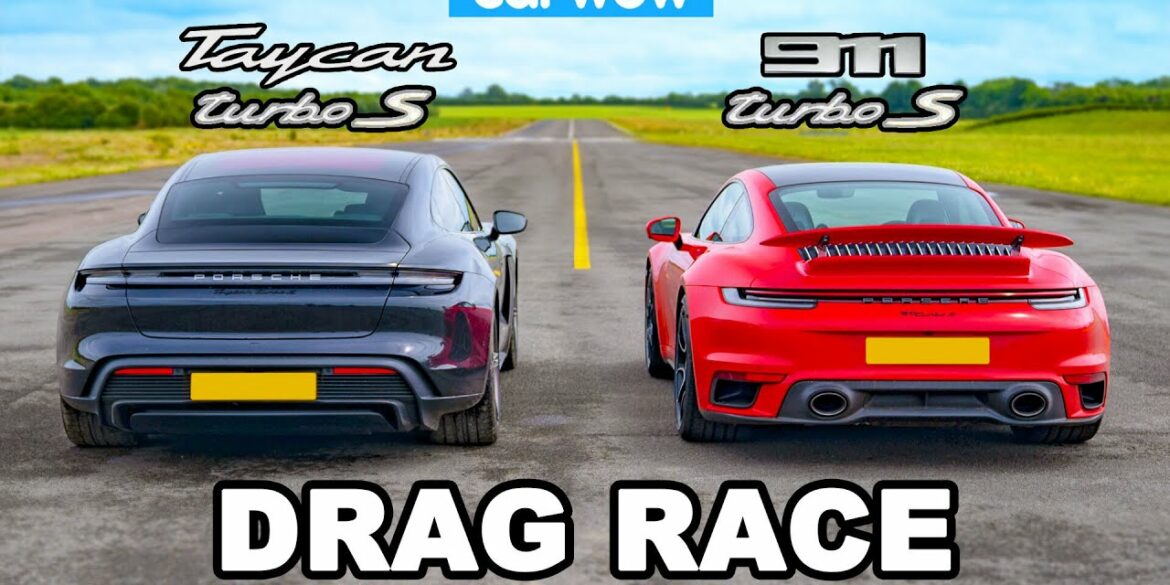 New Porsche 911 Turbo S vs Taycan Turbo S: DRAG RACE!
