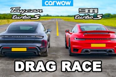New Porsche 911 Turbo S vs Taycan Turbo S: DRAG RACE!