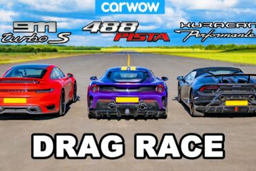 Porsche 911 Turbo S vs Ferrari 488 Pista vs Lamborghini Huracán Performante - DRAG RACE