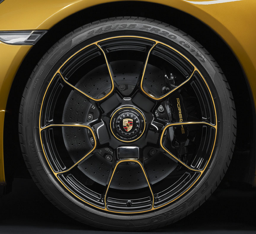 Porsche 911 991.2 Turbo S Exclusive Series wheel, ceramic brake, black calliper