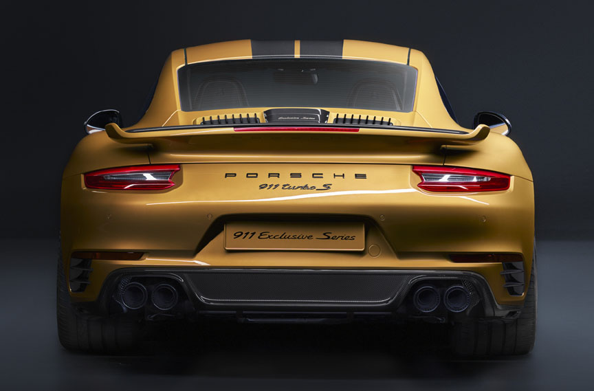 Porsche 911 991.2 Turbo S Exclusive Series exhaust system, rear valance
