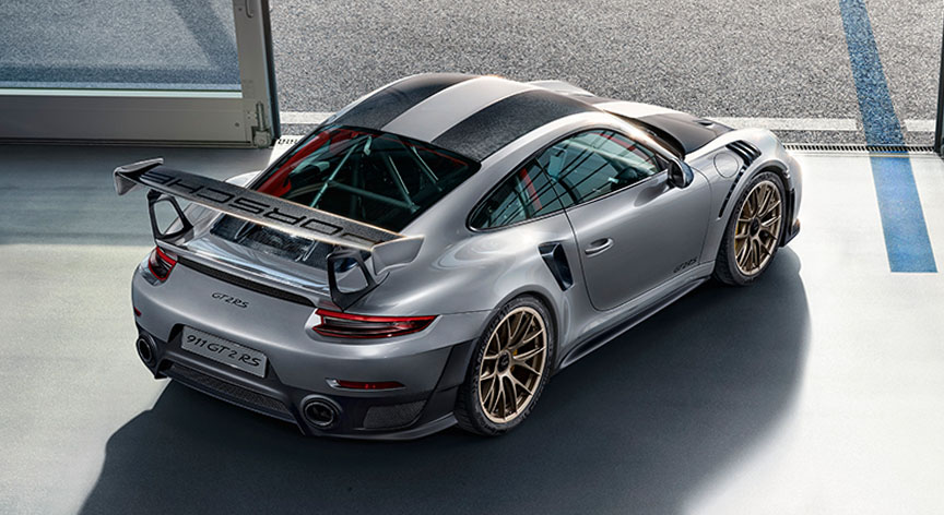 Porsche 911 991 GT2 RS Weissach top rear corner view