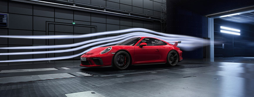 Porsche 911 991.2 GT3 4.0 in wind tunnel