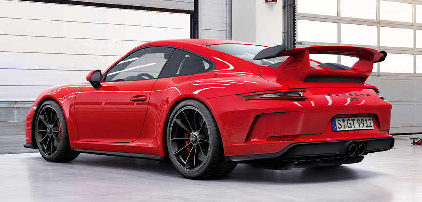 Porsche 911 991.2 GT3 4.0 rear corner view