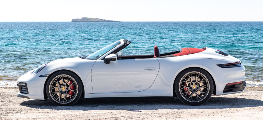 2019/2020 Porsche 911 992 Cabriolet, top down, side view