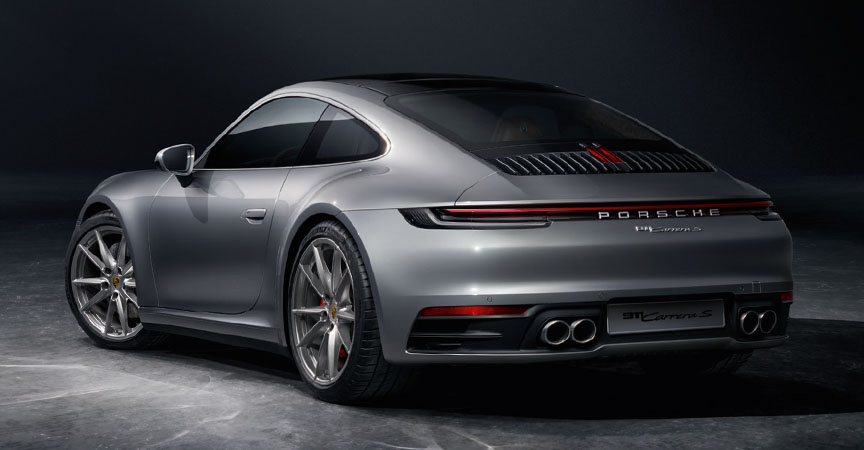 Porsche 911 992 Carrera S with standard exhaust system