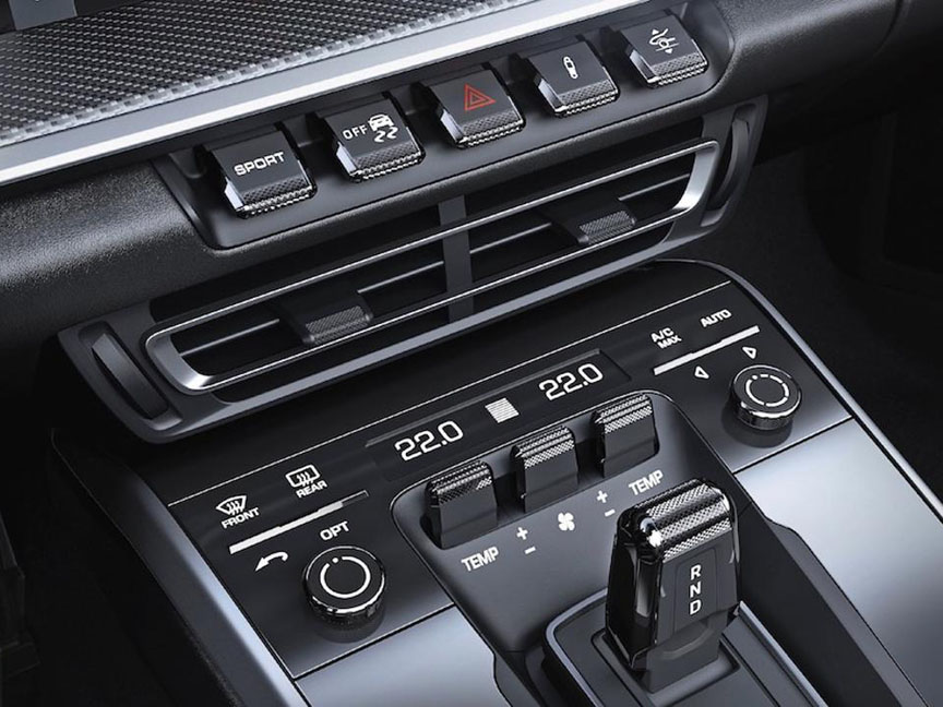 Porsche 911 992 centre console buttons