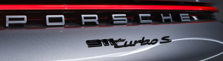 Porsche 911 992 Turbo S rear logo