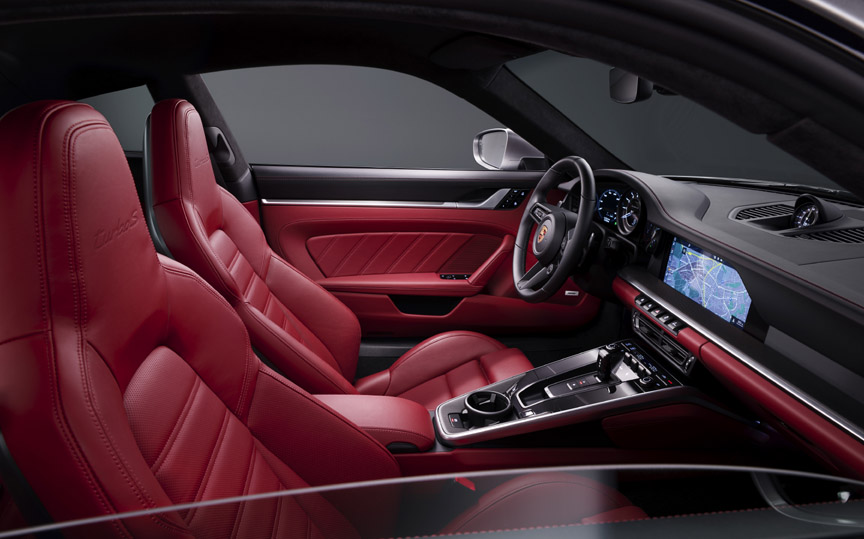 Porsche 911 992 Turbo S red interior