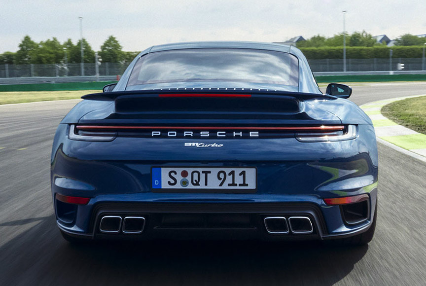 Porsche 911 992 Turbo, rear view