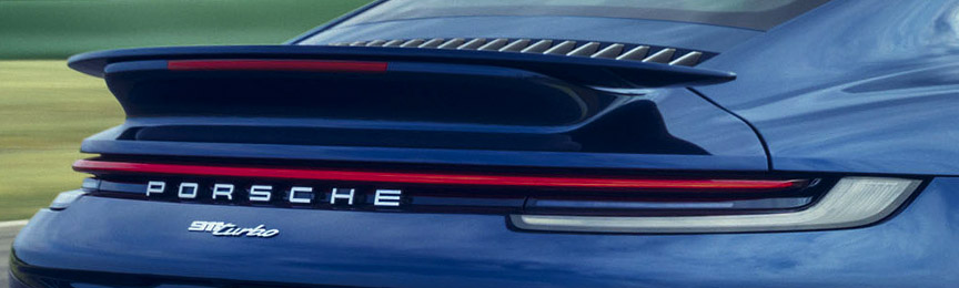 Porsche 911 992 Turbo rear spoiler, rear lamps