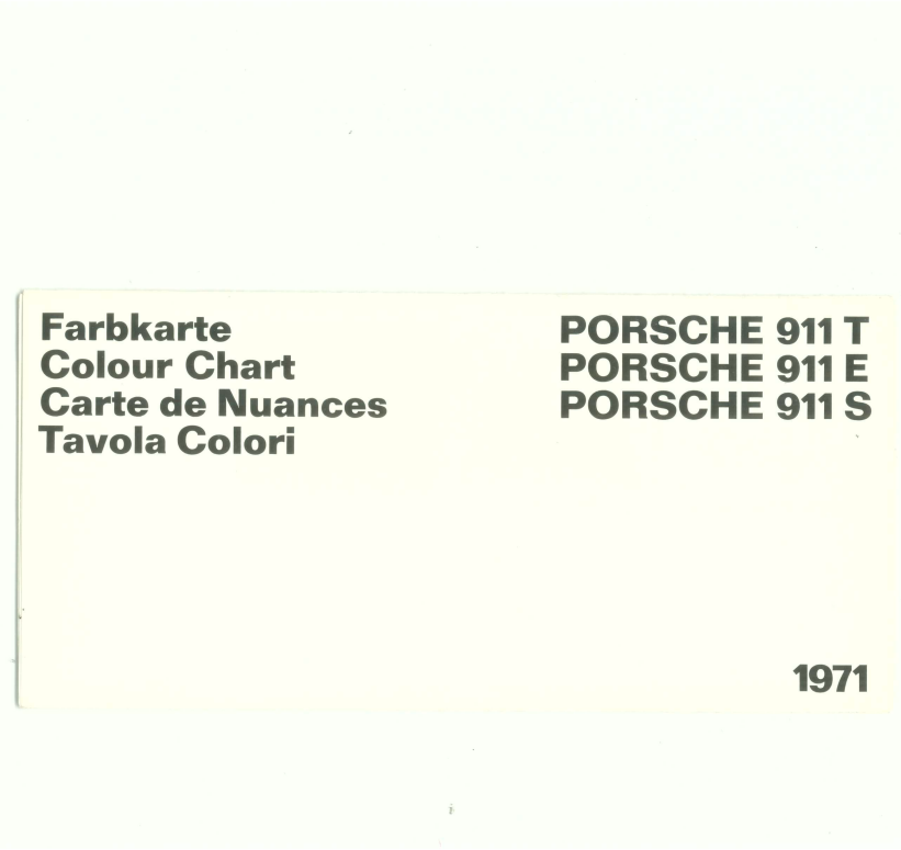 Porsche 911 F-Body Colors & Equipment Samples (1971)
