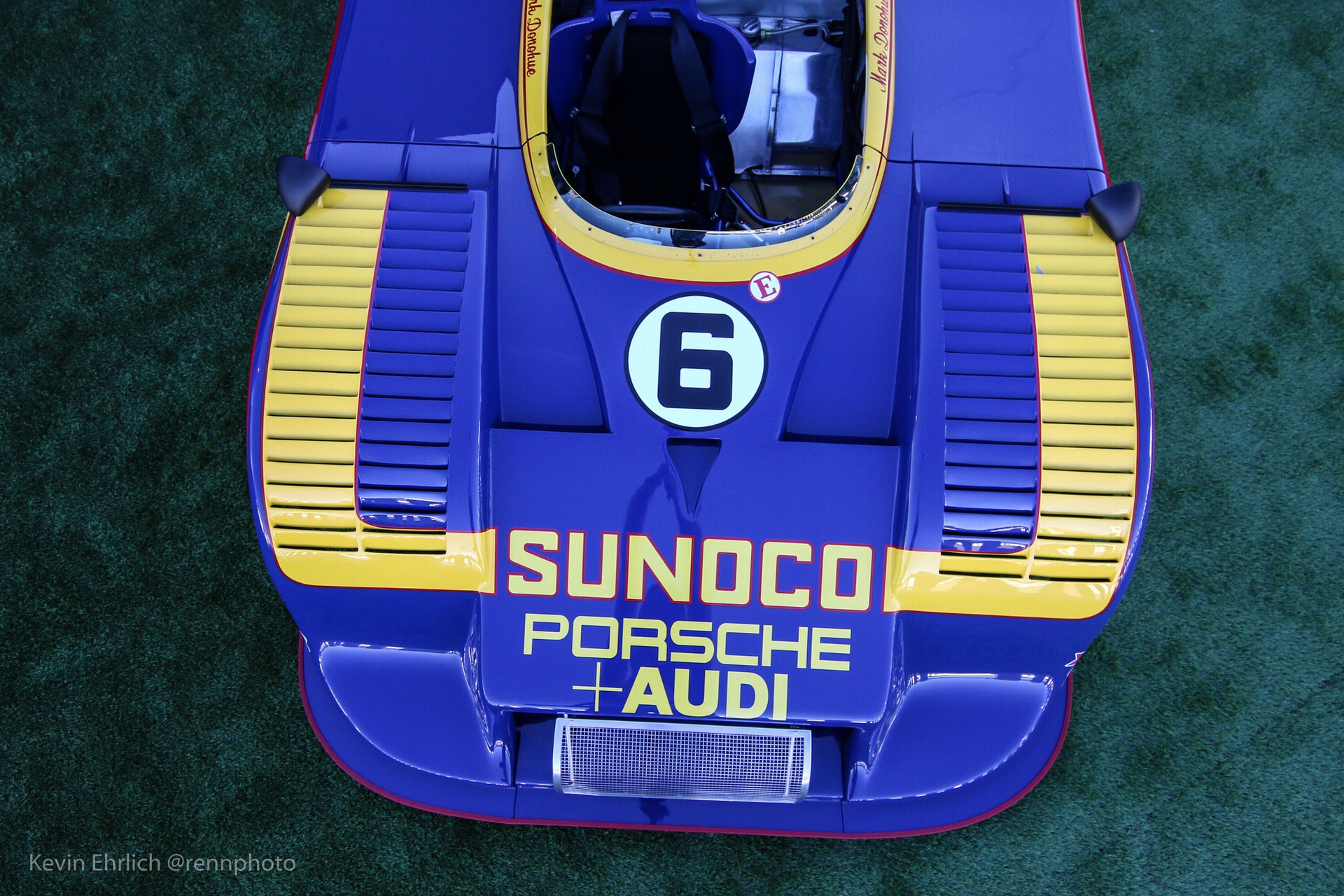 Blue and yellow Porsche 917/30-003 at Velocity Invitational