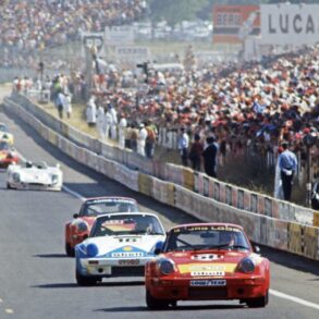 John Fitzpatrick in Porsche RSR Carrera at Le Mans in 1975