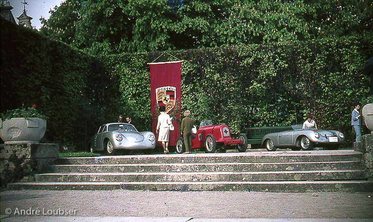 The display of historic Porsches and the Sascha at the International Porsche Meeting in May 1963