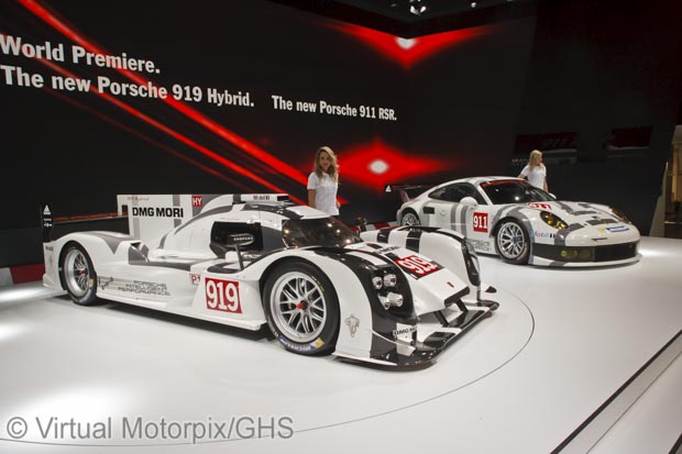 Porsche 919 H and 991 RSR at the Geneva Motor Show 2014