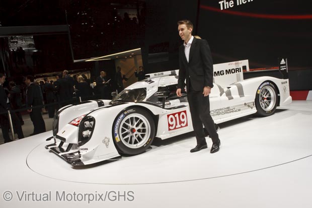 Porsche 919 H (LMP1) with Timo Bernhard at the Geneva Motor Show 2014