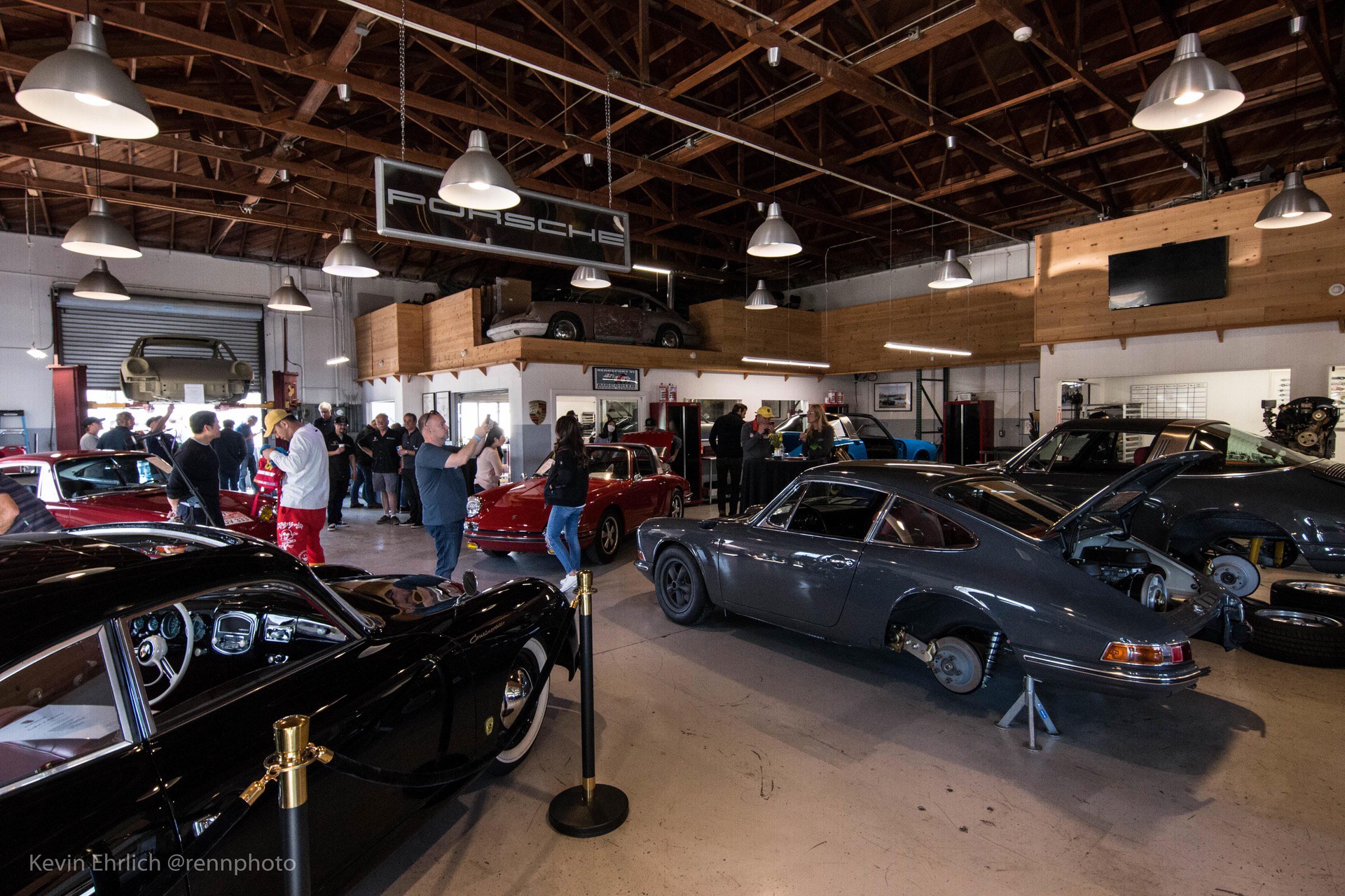 Porsche cars in various stages of restoration at CarParcUSA during 2022 Lit Show weekend in LA