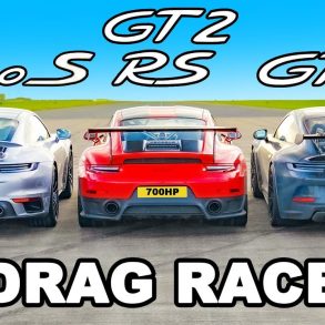 Drag Race - Porsche 911 GT2 RS v Turbo S v GT3