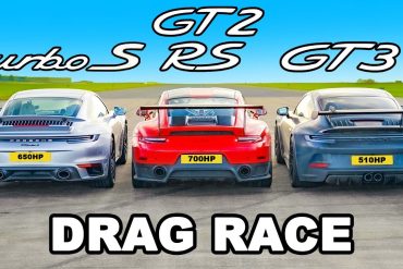 Drag Race - Porsche 911 GT2 RS v Turbo S v GT3