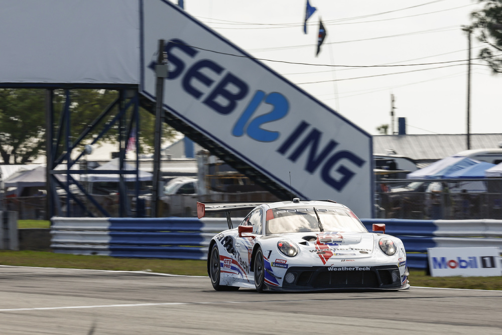 #79 WeatherTech Porsche on track during Sebring 2022