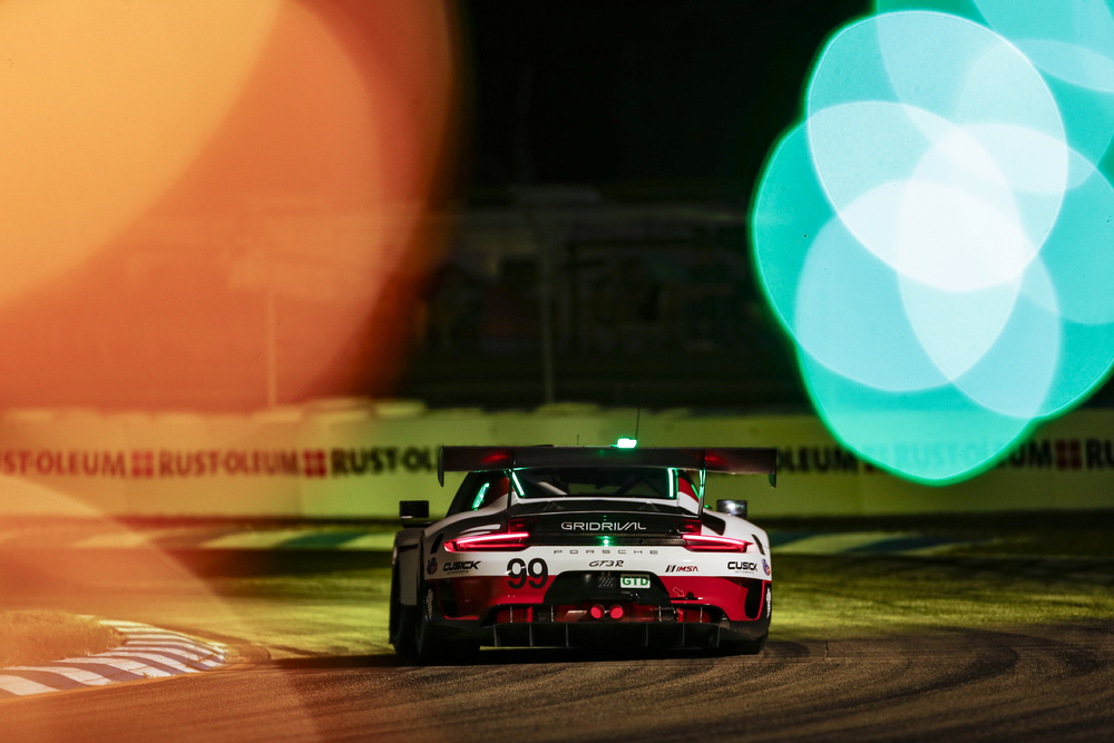 #99 Team Hardpoint Porsche on track at Sebring 2022