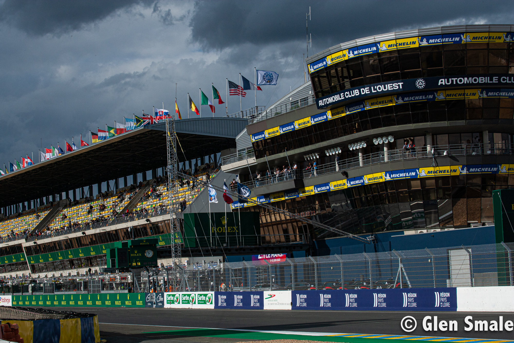 Le Mans race control tower and main grand stands