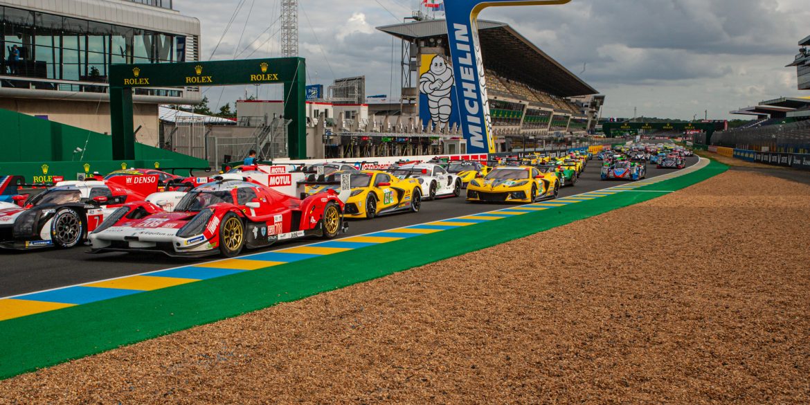 Official group shot of the cars showing the full starting grid at Le Mans 24H