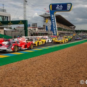 Official group shot of the cars showing the full starting grid at Le Mans 24H