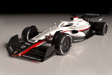 Official Porsche rendering of a Porsche liveried F1 car.