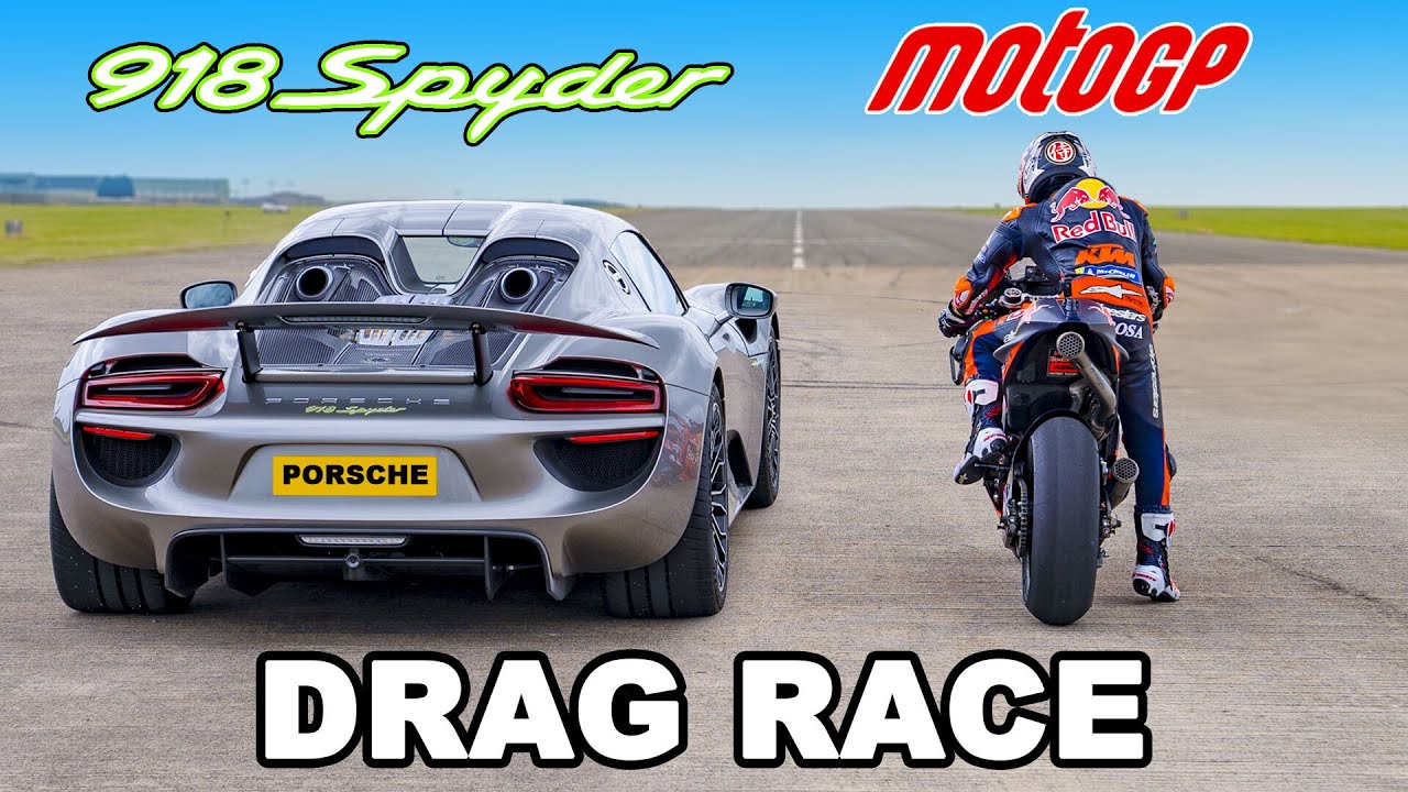 Porsche 918 Spyder v Red Bull MotoGP