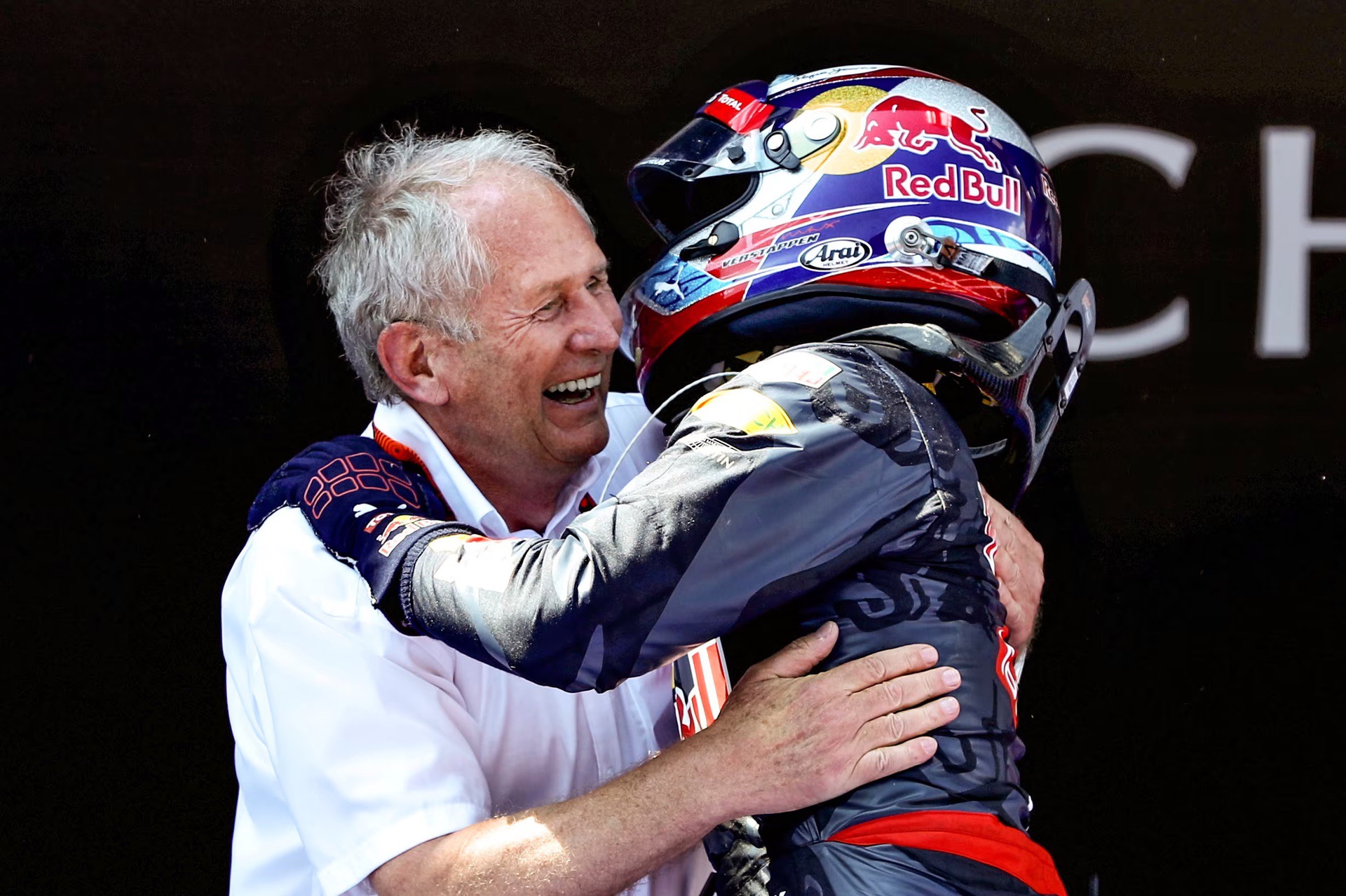 Dr. Helmut Marko with young Max Verstappen