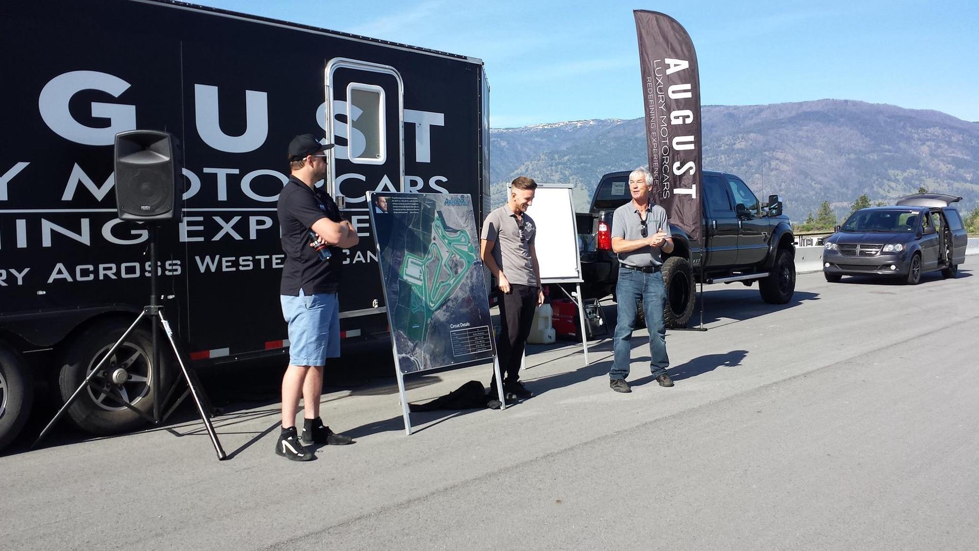 Driver's meeting before high performance driving event