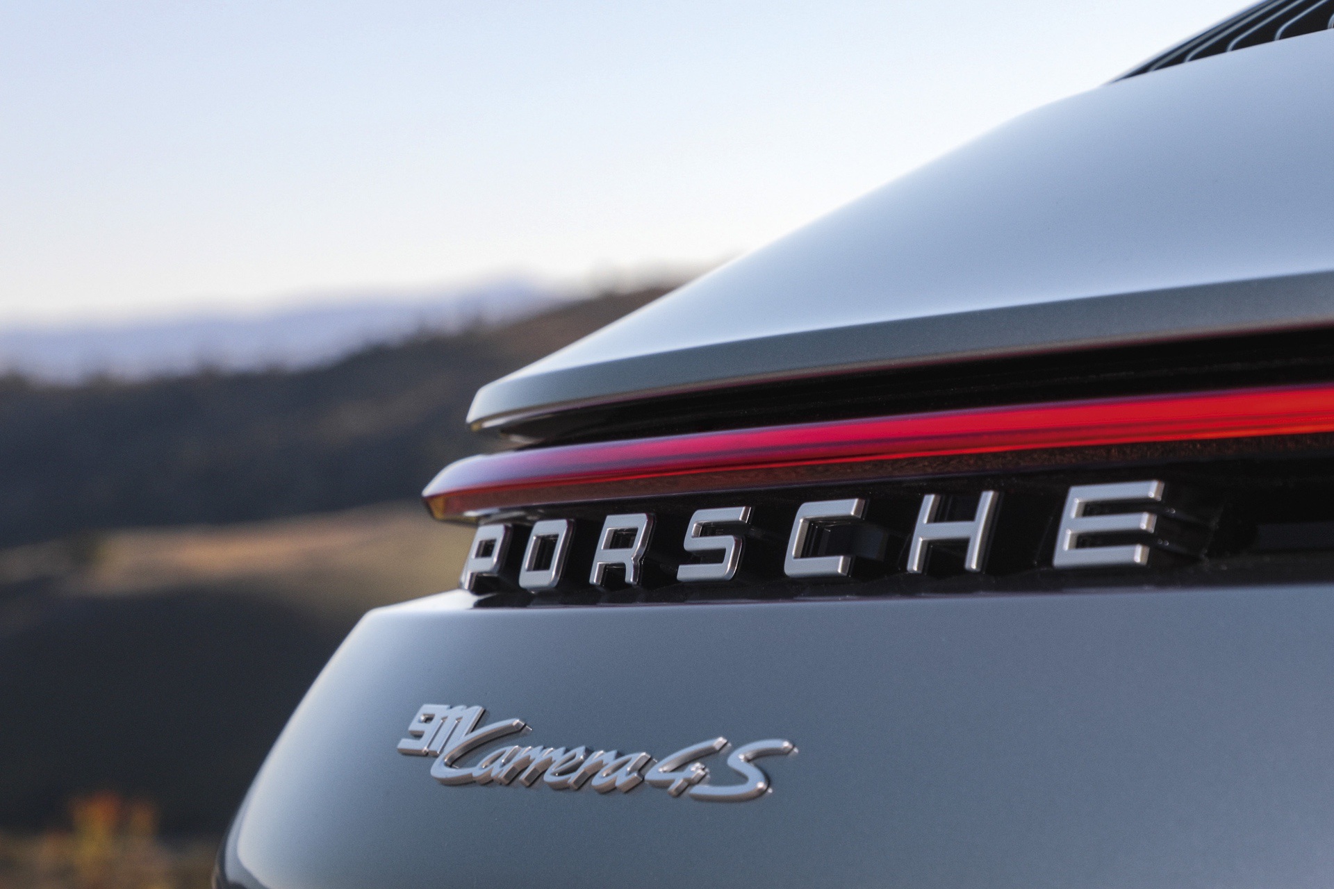 2020 Type 992 911 Carrera 4S badging on the rear of the car
