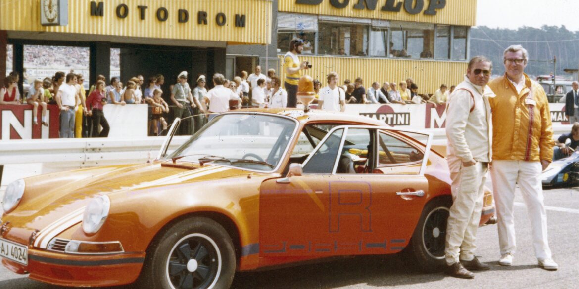 Herbert Linge on ONS duty again with a 911 at Hockenheim in 1973.