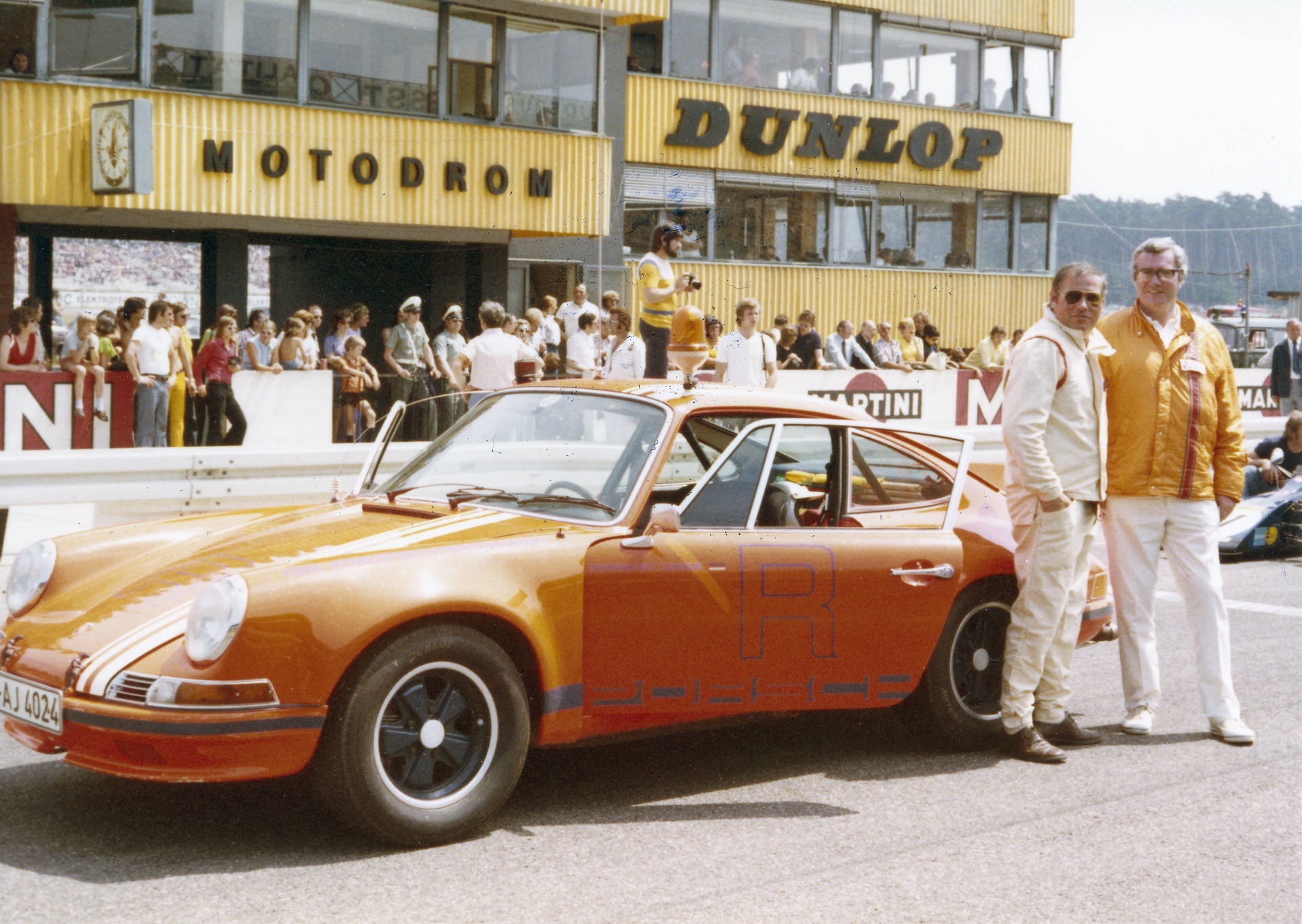 Herbert Linge on ONS duty again with a 911 at Hockenheim in 1973.