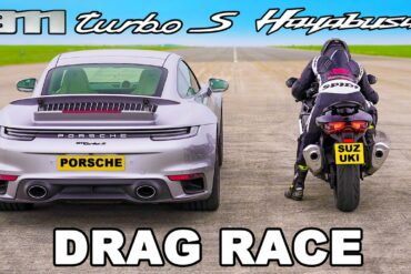 DRAG RACE: Porsche 911 Turbo S vs Suzuki Hayabusa