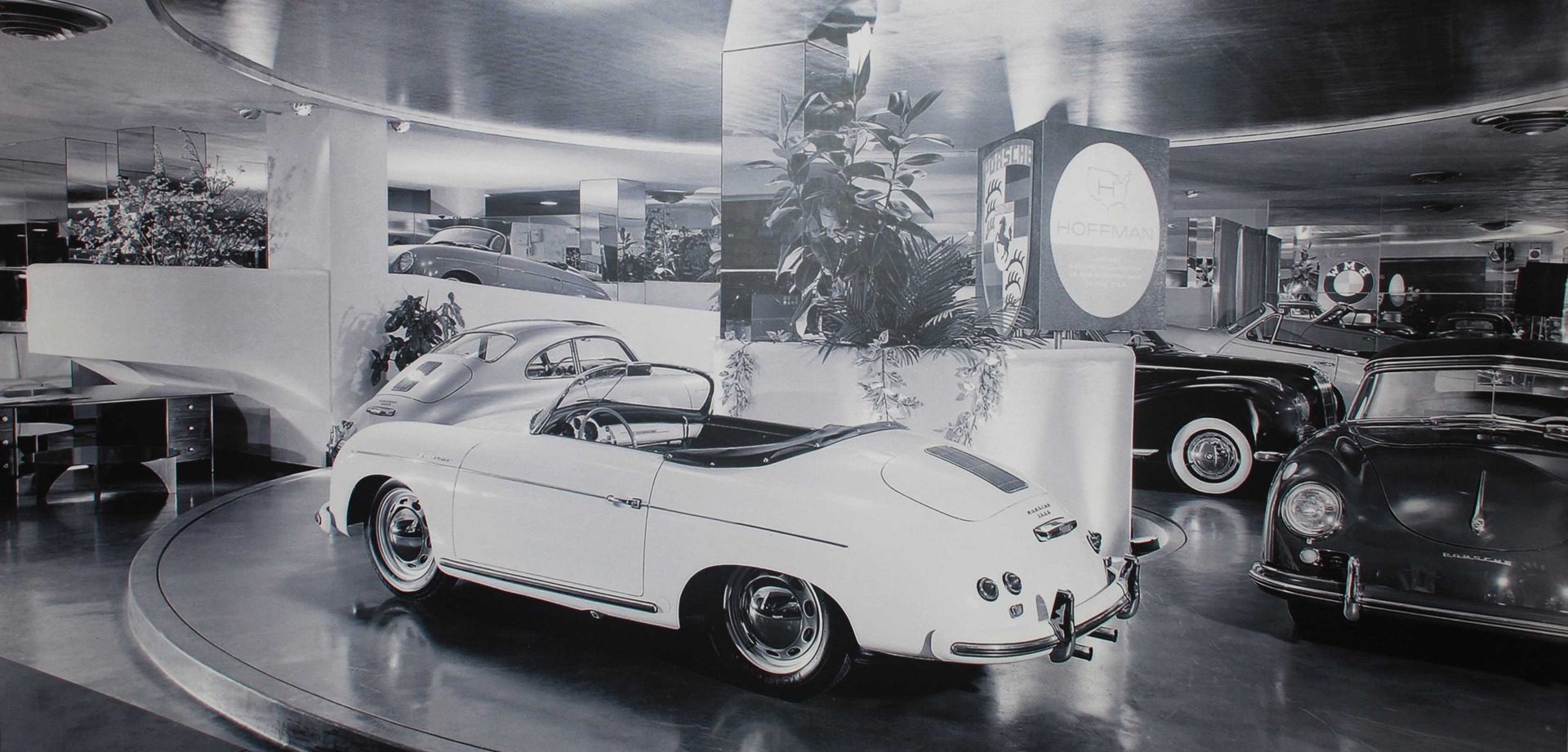 356's on a turntable in Max Hoffman's dealership